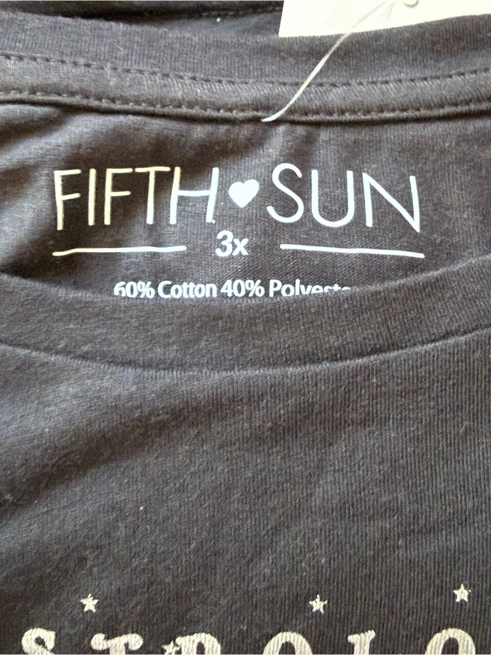 Fifth Sun Black Astrology Knot-Front Tee with White Constellation Graphic - Picture 4 of 4
